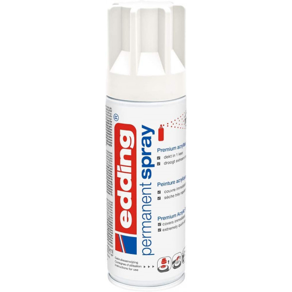 Bombe de peinture acrylique permanent Edding 5200 blanc mat