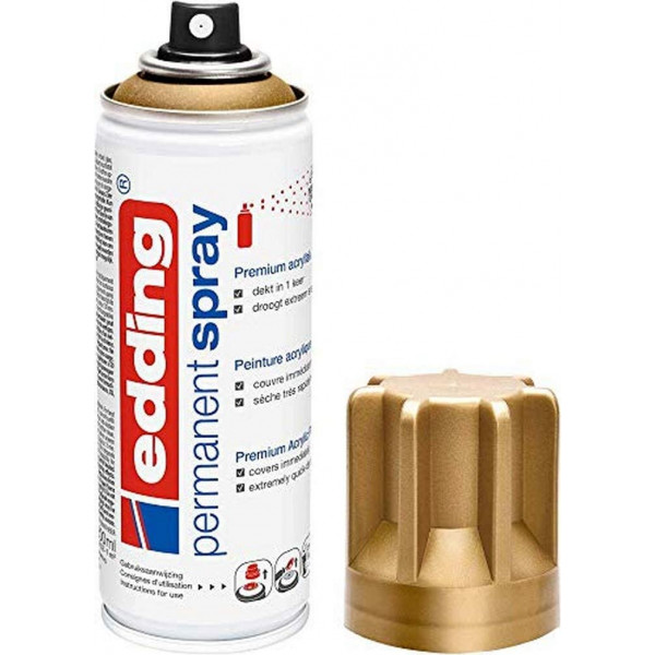 Bombe de peinture acrylique permanent Edding 5200 or mat