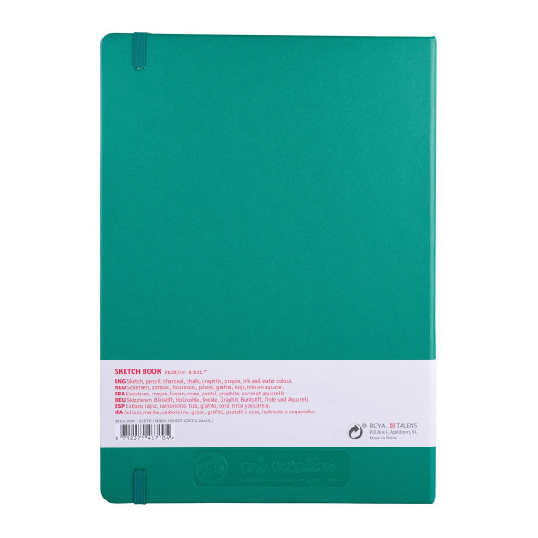 Carnet - Croquis - Dessin - A4 - 21x29,7cm - 80 pages - 140g - Vert forêt - Sakura