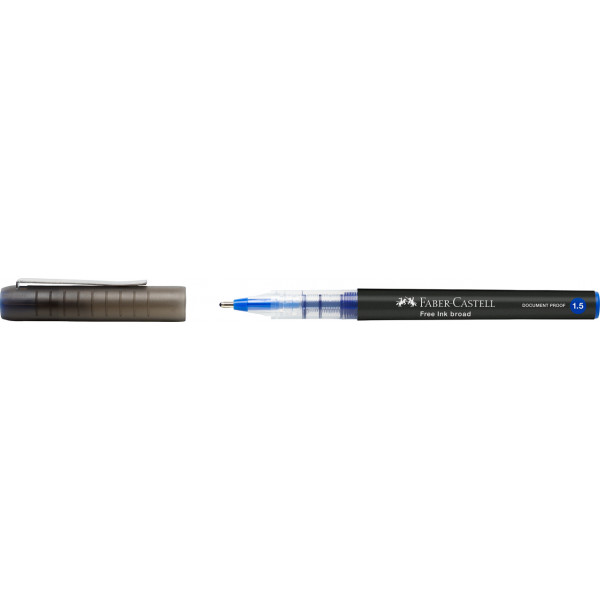 Stylo roller Free Ink Broad 1,5mm bleu Faber-Castell