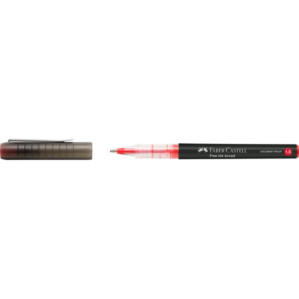 Stylo roller Free Ink Broad 1,5mm rouge Faber-Castell