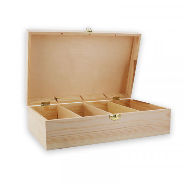 photo-Boîte - 4 compartiments - Bois - A décorer - 31 x 19,5 x 9 cm