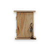 Tirelire - Rectangulaire - Bois - Avec cadenas et clés - A décorer - 10 x 10 x 13,5 cm