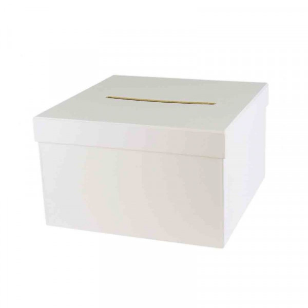 photo-Urne - Blanche - Carré - A décorer - Carton - 24,5x24,5x15cm