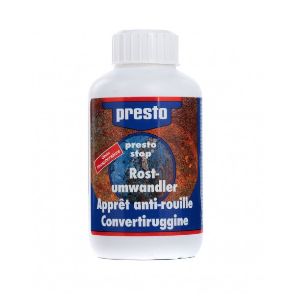 photo-Produit anti rouille - Apprêt - Sous couche - Elimine rouille, graisse et saleté - Presto - 250ml