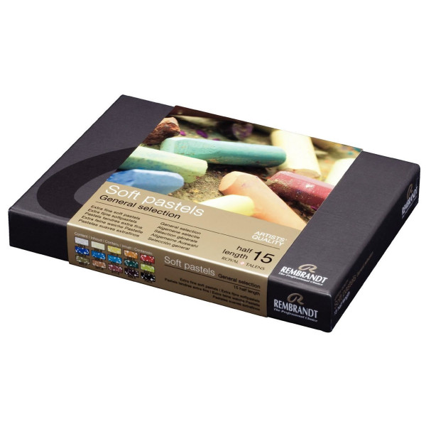 Pastels - Tendre - Extra-fin - 15 couleurs - Demi-pastels - Rembrandt - Sélection générale