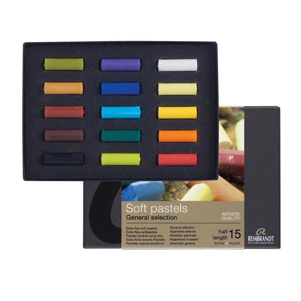 Pastels - Tendre - Extra-fin - 15 couleurs - Demi-pastels - Rembrandt - Sélection générale
