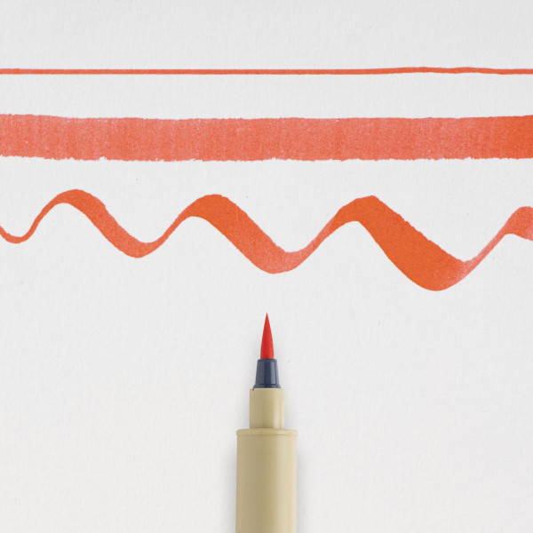 Feutre - Pointe pinceau - Rouge - Pigma Micron Brush - Sakura