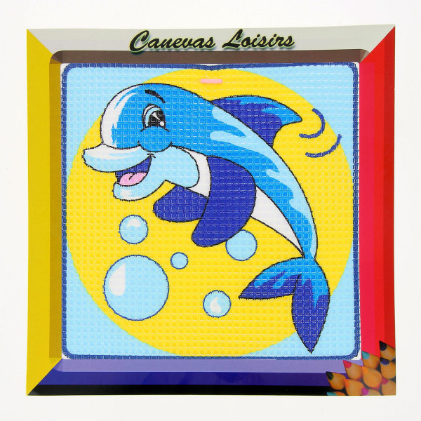 Kit canevas Dauphin 15 x 15 cm gros trous