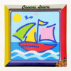 Kit canevas Bateau voilier 15 x 15 cm gros trous