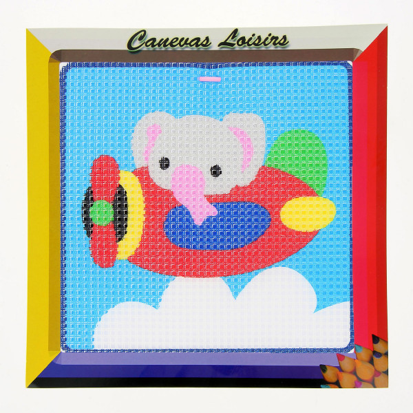 Kit canevas Dumbo vole 15 x 15 cm gros trous