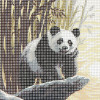 Kit complet canevas 15 x 20 cm motif panda forêt bambou