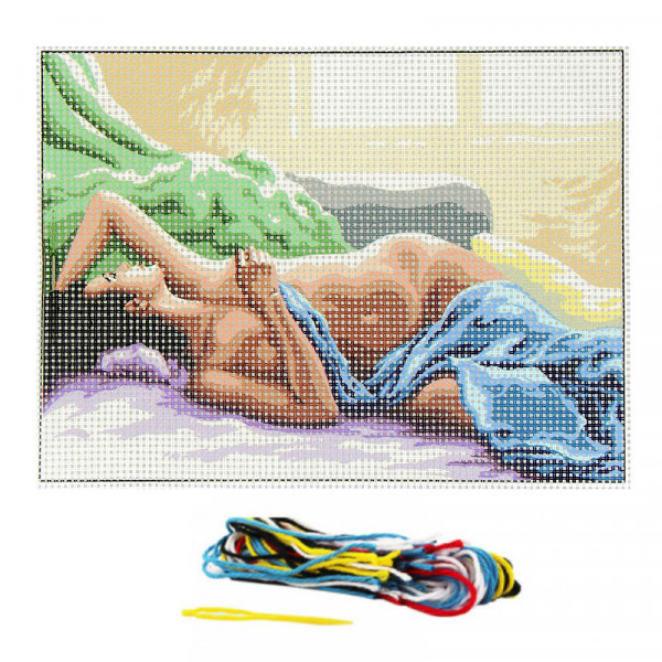 Kit complet canevas 15 x 20 cm modèle femme