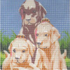 Kit complet canevas 15 x 20 cm motif petits chiens chiots