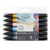photo-Feutres - Promarker Watercolour - 6 couleurs - Tons ciel - Winsor et Newton - Dessin - Illustration