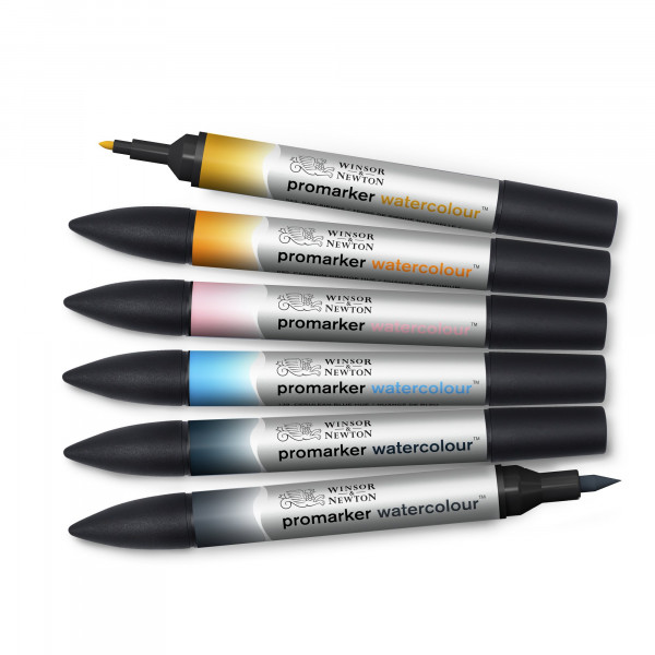 Feutres - Promarker Watercolour - 6 couleurs - Tons ciel - Winsor et Newton - Dessin - Illustration