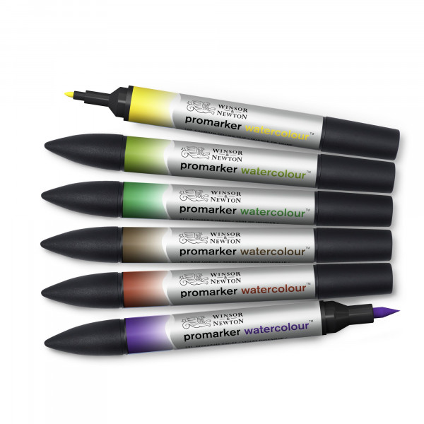 Feutres - Promarker Watercolour - 6 couleurs tons feu - Winsor et Newton - Dessin - Illustration