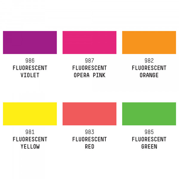 Gouache acrylique - 6 couleurs fluos - Flacon de 59ml - Liquitex - Beaux-arts