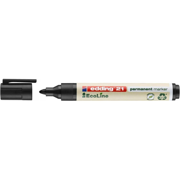 Marqueur permanent Edding 21 Ecoline pointe ronde noir