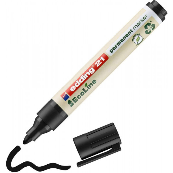 Marqueur permanent Edding 21 Ecoline pointe ronde noir