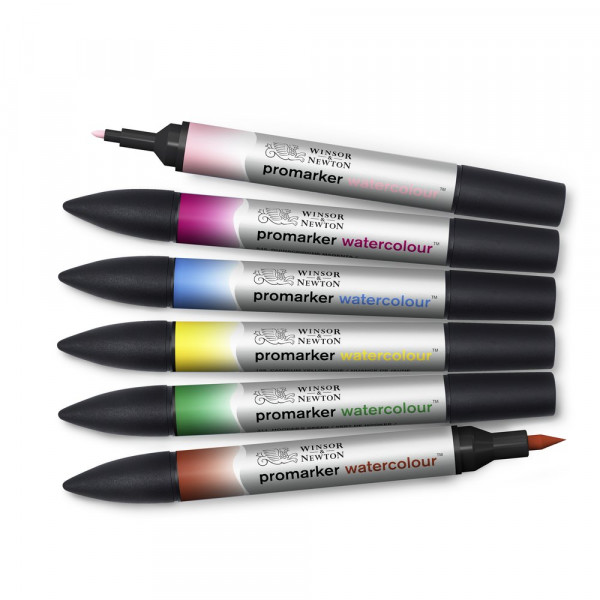 Feutres  - Promarker Watercolour - 6 couleurs - Tons floraux - Winsor et Newton