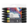 photo-Feutres - Promarker Watercolour - 6 couleurs - Tons basiques - Winsor et Newton