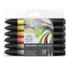 photo-Feutres  - Promarker Watercolour - 12 couleurs - Tons floraux - Winsor et Newton