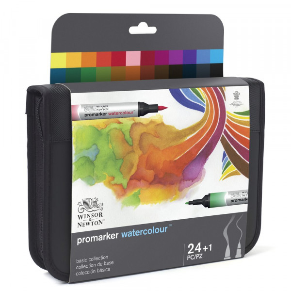 Feutres - Promarker Watercolour - Trousse de 24 couleurs - Winsor et Newton - Dessin - Illustration