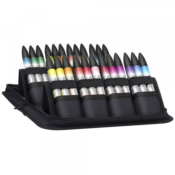 Feutres - Promarker Watercolour - Trousse de 24 couleurs - Winsor et Newton - Dessin - Illustration