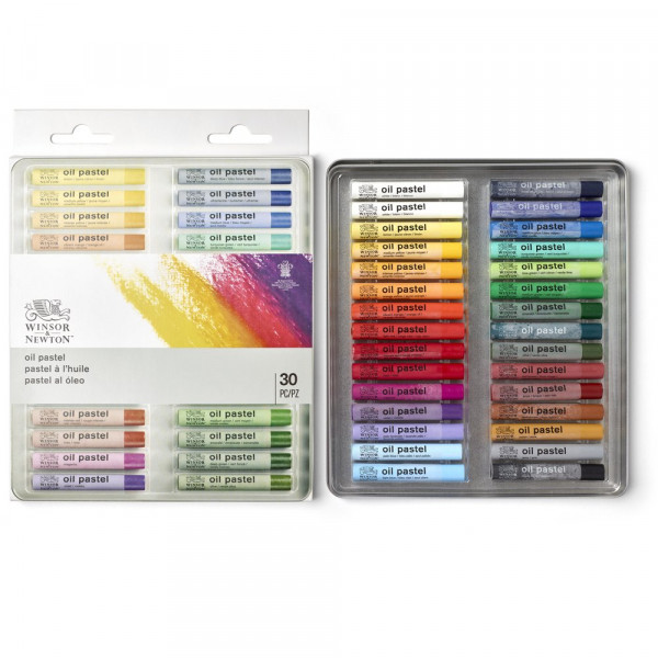 Pastels à l'huile - Boite de 30 couleurs - Beaux-arts - Winsor et Newton