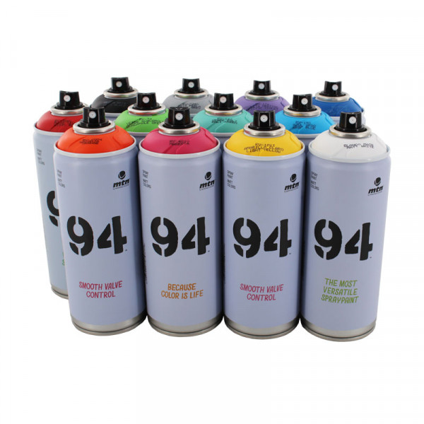 Lot de 12 bombes de peinture MTN 94  - couleurs assorties - 400 ml | Surdiscount