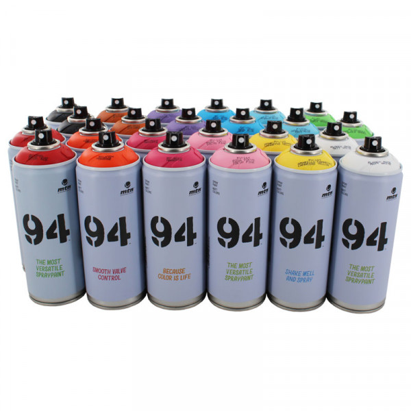 Lot de 24 bombes de peinture MTN 94 - couleurs assorties (2x12) - 400ml | Surdiscount