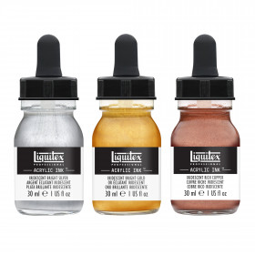 Lot de 3 encres acryliques Liquitex Acrylic Ink 30ml couleurs iridescentes