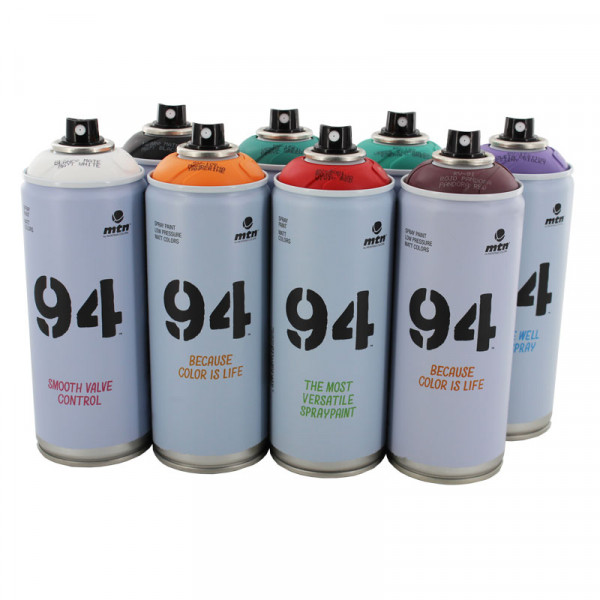 Lot de 8 bombes de peintures MTN 94 - couleurs assorties - 400ml | Surdiscount