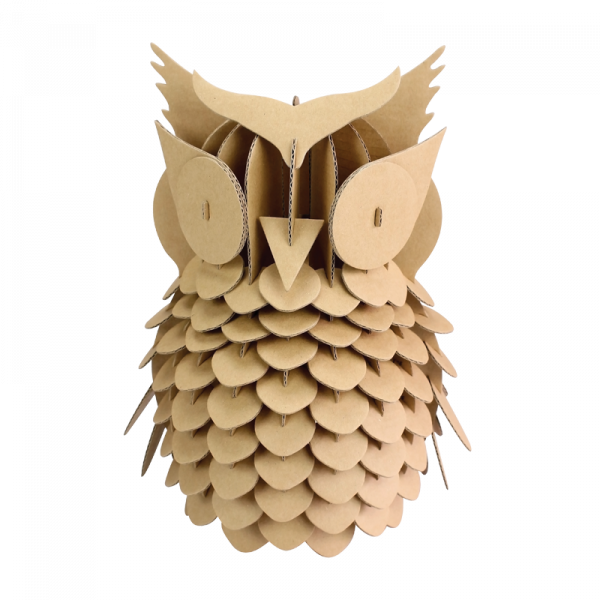 photo-Maquette - Hibou - Carton - A assembler et à décorer - 25 x 20 cm