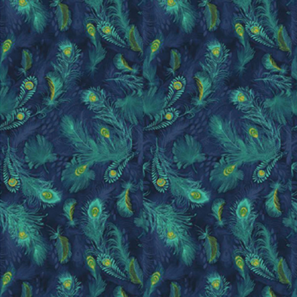 3 feuilles de papier Décopatch 30 x 40 cm plumes de paon bleu marine