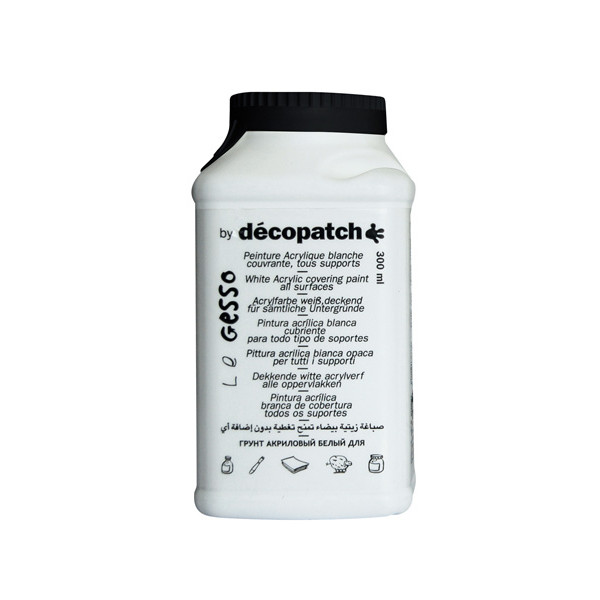 Gesso peinture acrylique blanche Décopatch pot 300g