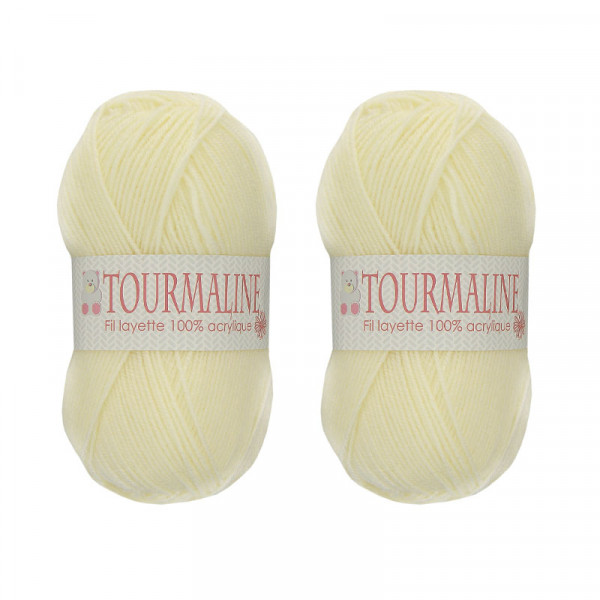 Lot de 2 pelotes Tourmaline écru - 100% acrylique - 50g/200m - Distrifil | Surdiscount