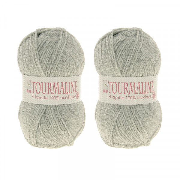 Lot de 2 pelotes Tourmaline gris - 100% acrylique - 50g/200m - Distrifil | Surdiscount