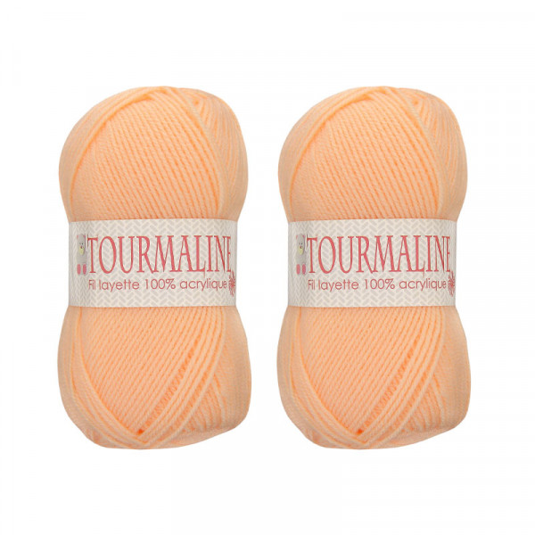 Lot de 2 pelotes Tourmaline saumon - 100% acrylique - 50g/200m - Distrifil | Surdiscount