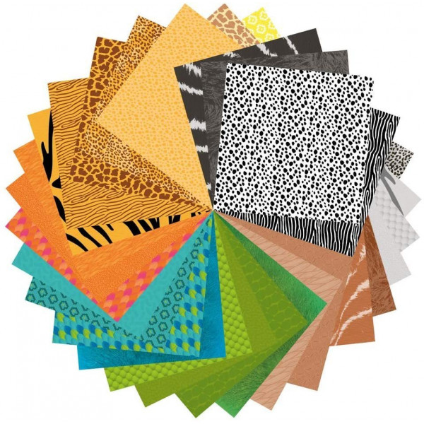 Papier origami Avenue Mandarine 60 feuilles 20 x 20 cm 70g thème zoo