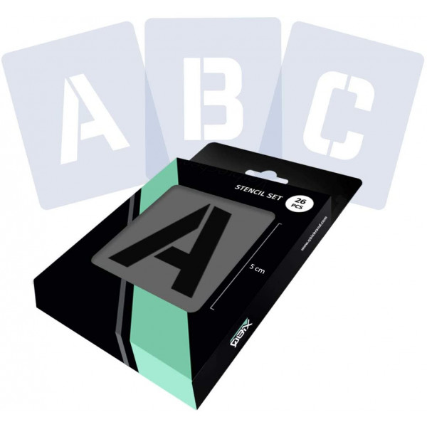 photo-Set de pochoirs 5 cm - Alphabet n°1 - Qbix