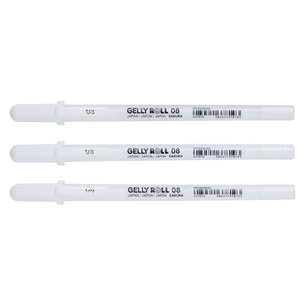 Etui De 3 Stylos Sakura Gelly Basic Real - Blanc - Sakura