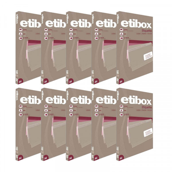 Lot de 10 boites de 2400 Étiquettes n°24 Etibox Apli 100323