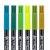 6 feutres - Pointe pinceaux  - Koi Coloring Brush Pen Botanic colours - Sakura
