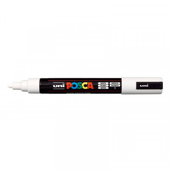 Lot de 6 marqueurs Posca - Noir et blanc - Pointes ogives PC5M PC7M PC3M