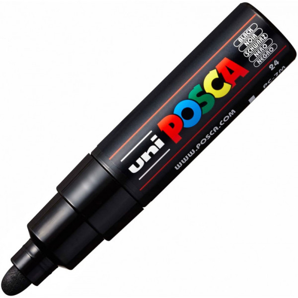 Lot de 6 marqueurs Posca - Noir et blanc - Pointes ogives PC5M PC7M PC3M