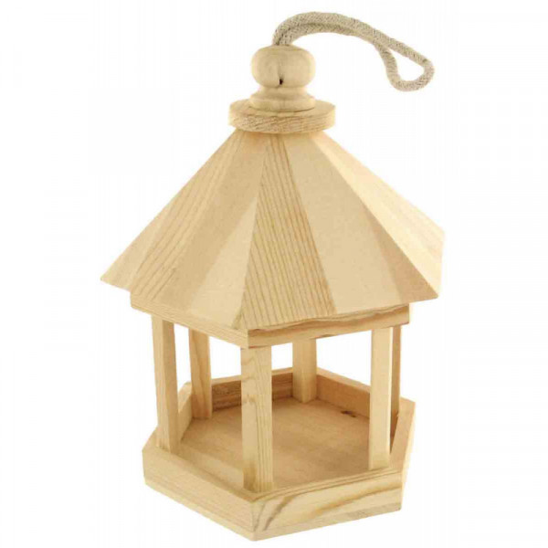 photo-Mangeoire pour oiseaux - Bois - A décorer - 21 x 15 x 15 cm