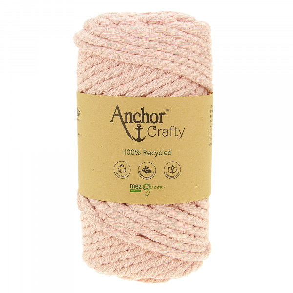 Pelote de fil pour macramé Anchor Crafty coton polyester rose