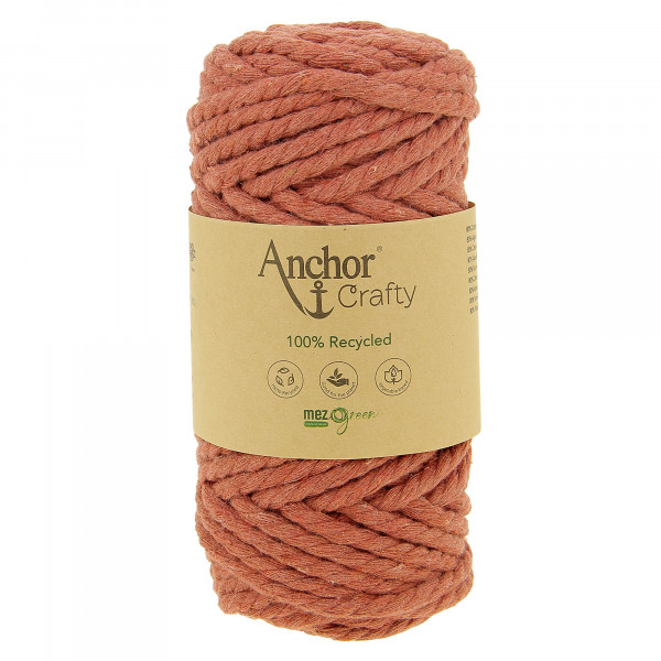 Pelote de fil pour macramé Anchor Crafty coton polyester rouge brique
